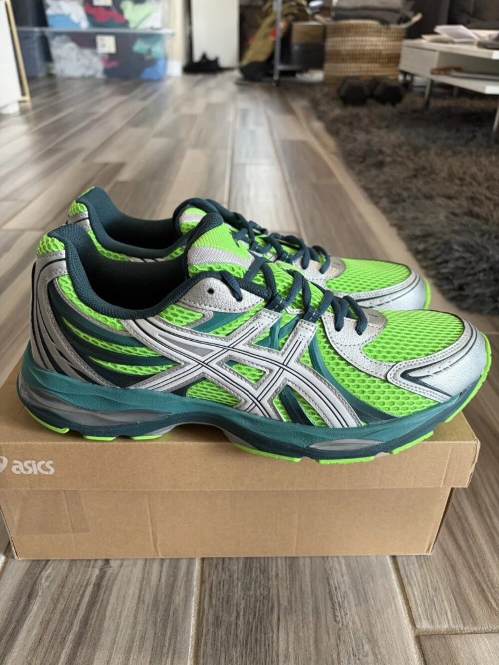 Men's ASICS GEL-SEKIRAN Sneaker - Green Gecko Pure Silver 1203A954-300 - Limited - Picture 2 of 13